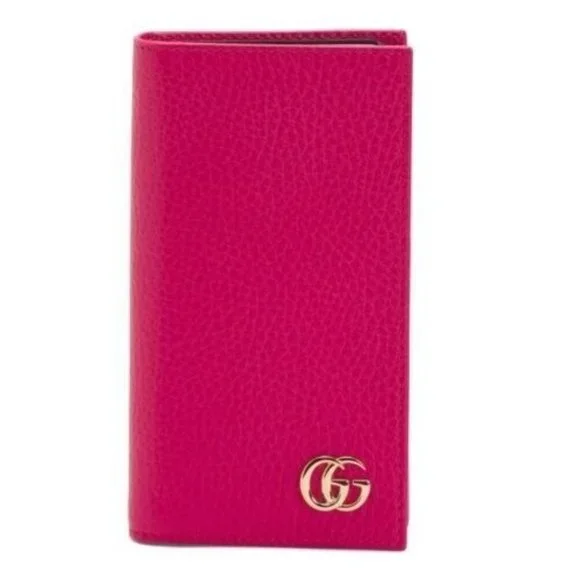 NIB $400 AUTHENTIC GUCCI LIMITED EDITION PINK LEATHER IPHONE 7 CASE WALLET - Picture 1 of 6